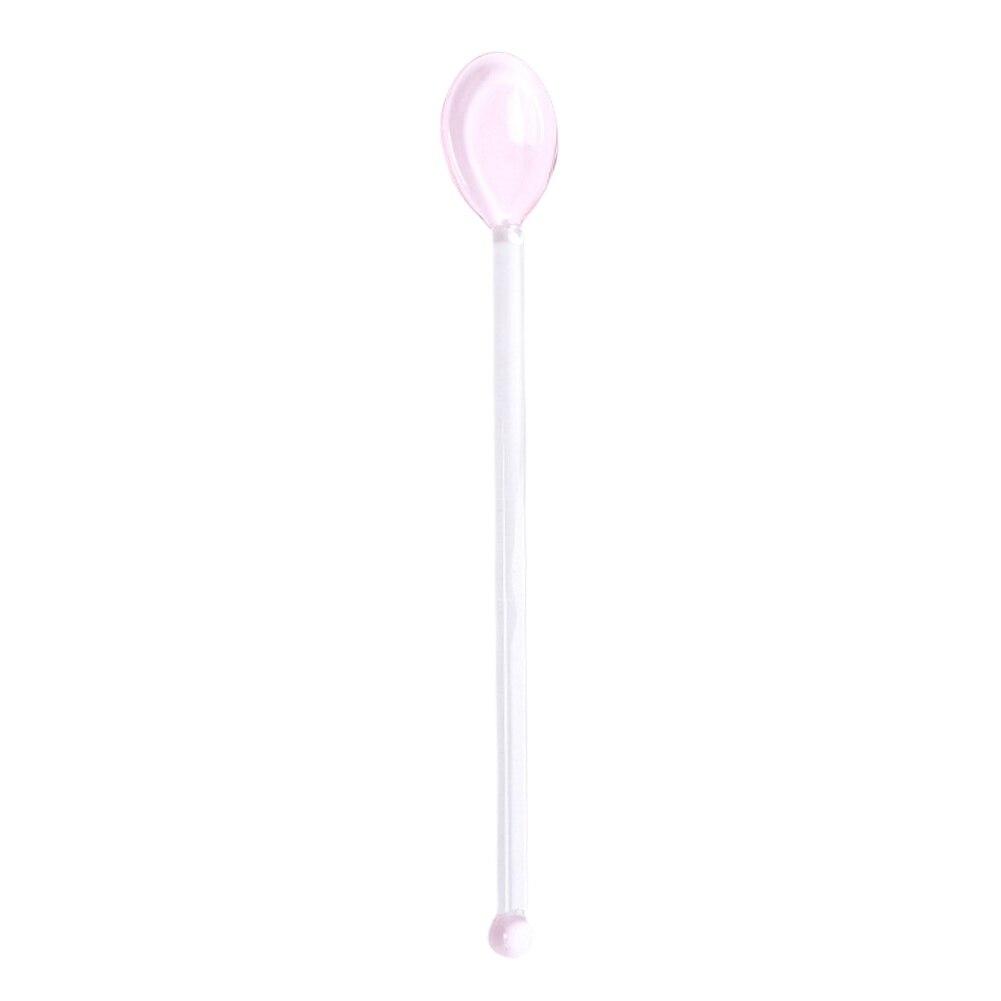 Coffee Mixing Spoons Colored Transparent Glass Juice Stirring Spoons Household Kitchen Tableware Supplies