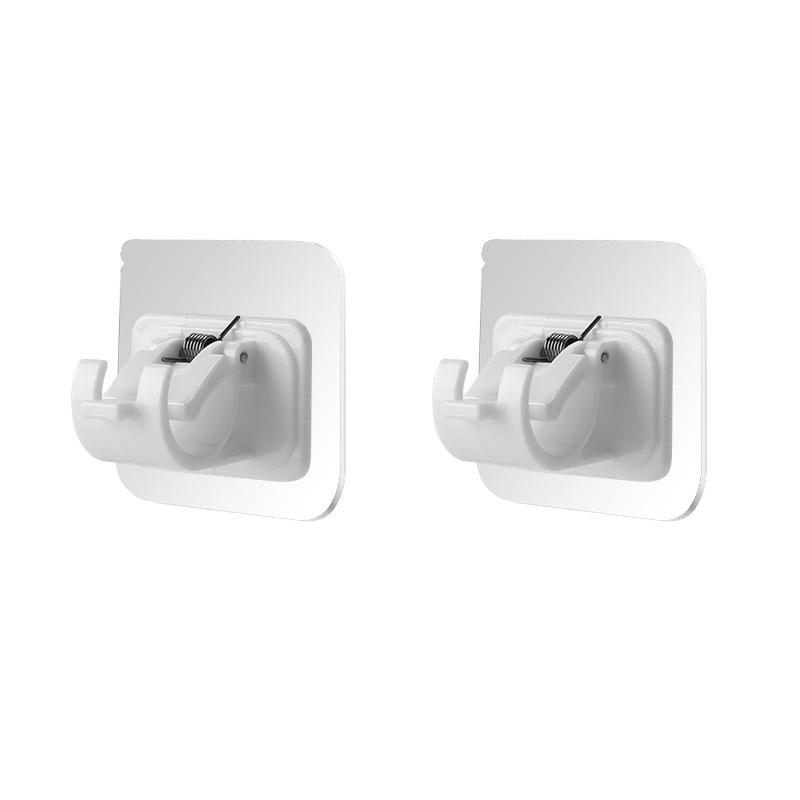 

2 шт./уп. АБС/пружина регулируемая вешалка водонепроницаемая принадлежности для ванной комнаты держатель для карниза для штор без гвоздей зажим крючки настенный кронштейн самоклеящаяся вешалка 2 in 1 белый