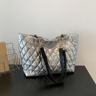 Women Diamond Quilted Tote Handbag Large Capacity Top Handle Bag Versatile Soft Satchel Bag Casual Trendy Female Shopping Bag MIT