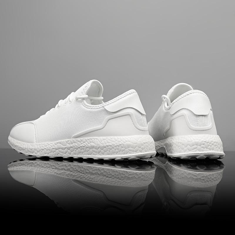 Lightweight outdoor sports casual shoes lace-up solid color simple running shoes low top large size men's shoes C852