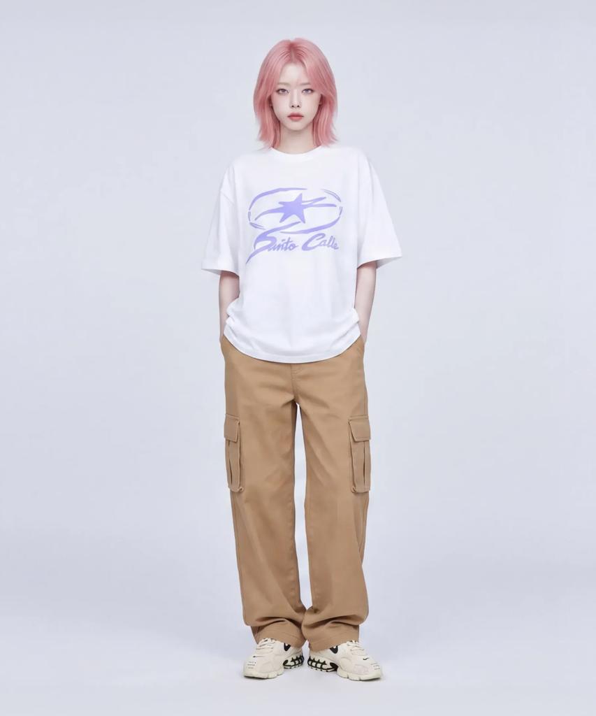 Santokalle String Wide Cargo Pants (Beige)