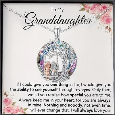 On The Swing Pendant Birthday Gifts For Granddaughter Accessories Sisters Necklace Tree Of Life Jewelry Accessories