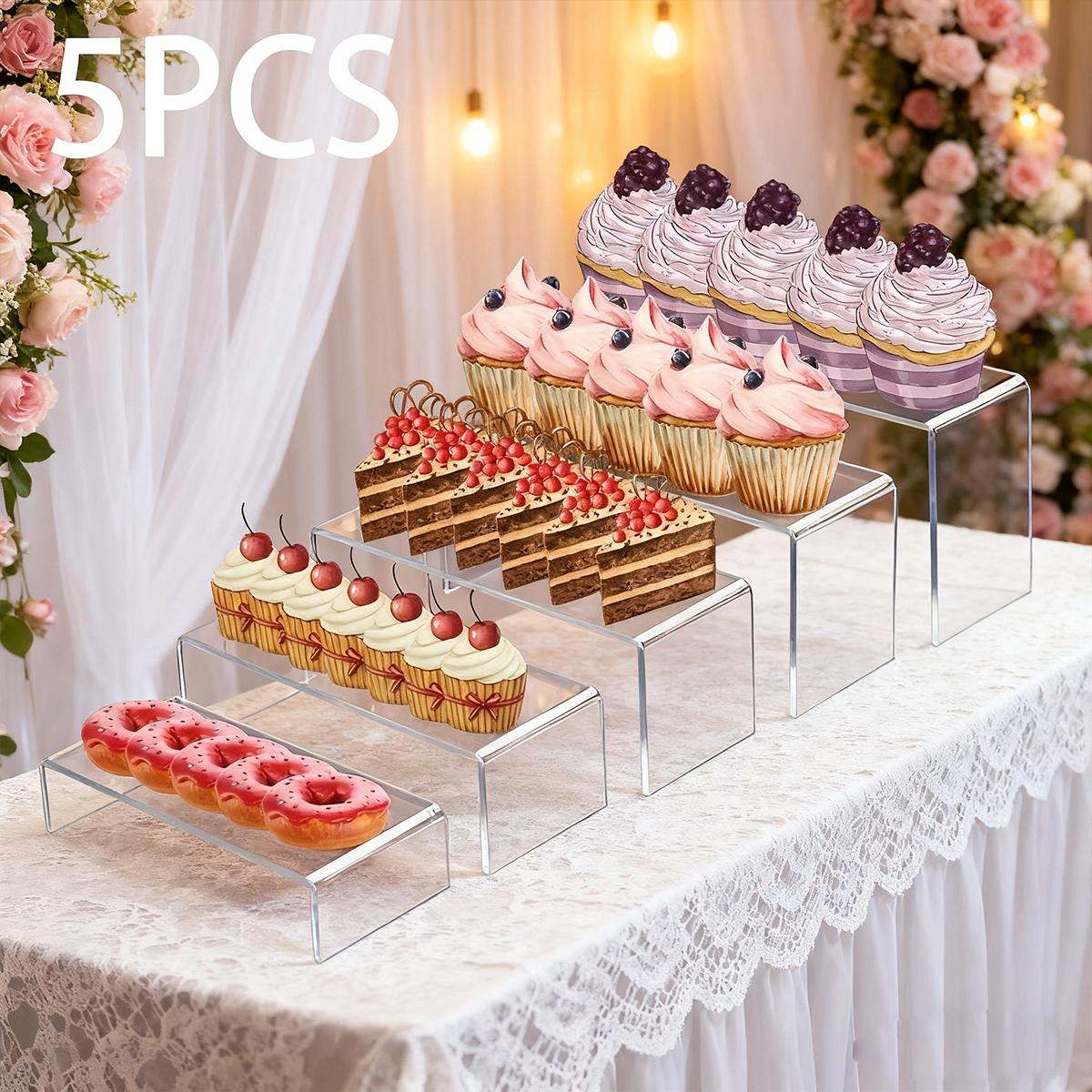 

5pcs Acrylic Dessert Display Stand Durable U-shaped display stand suitable for weddings parties cupcakes candies home jewelry прозорий