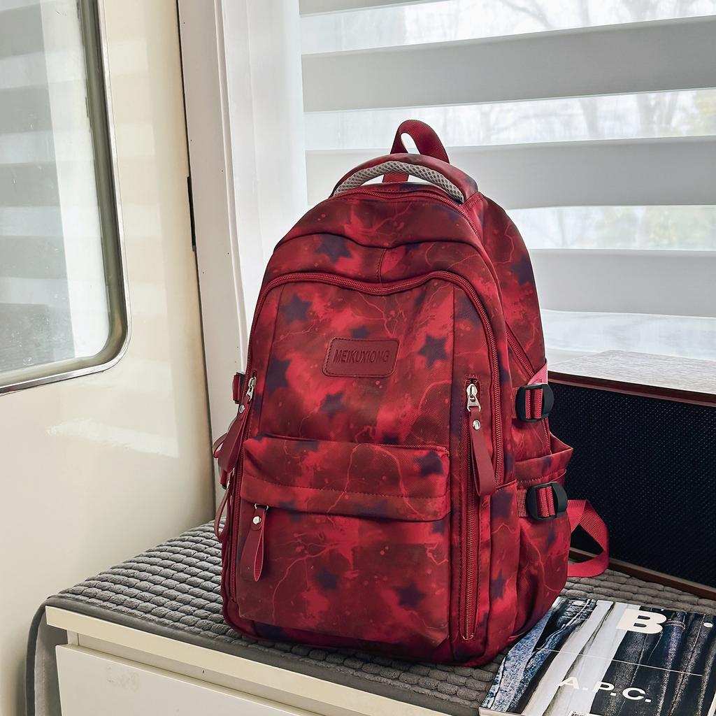 Schoolbag Star School Bag for Women New Korean Style Harajuku Large Capacity Backpack INS Cute Academy Girl High School Backpack