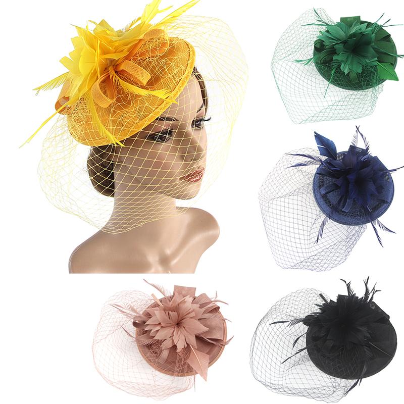Retro Sinamay Headband Fascinator Wedding Ascot Hat Hatinator Birdcage Veil