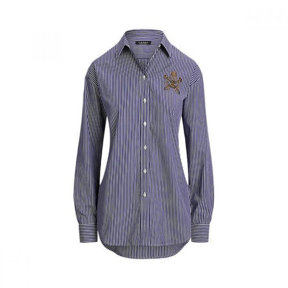 Lauren Ralph Lauren Relaxed Fit Stripe Broadcloth Shirt Wmlrshts6820526400 XS