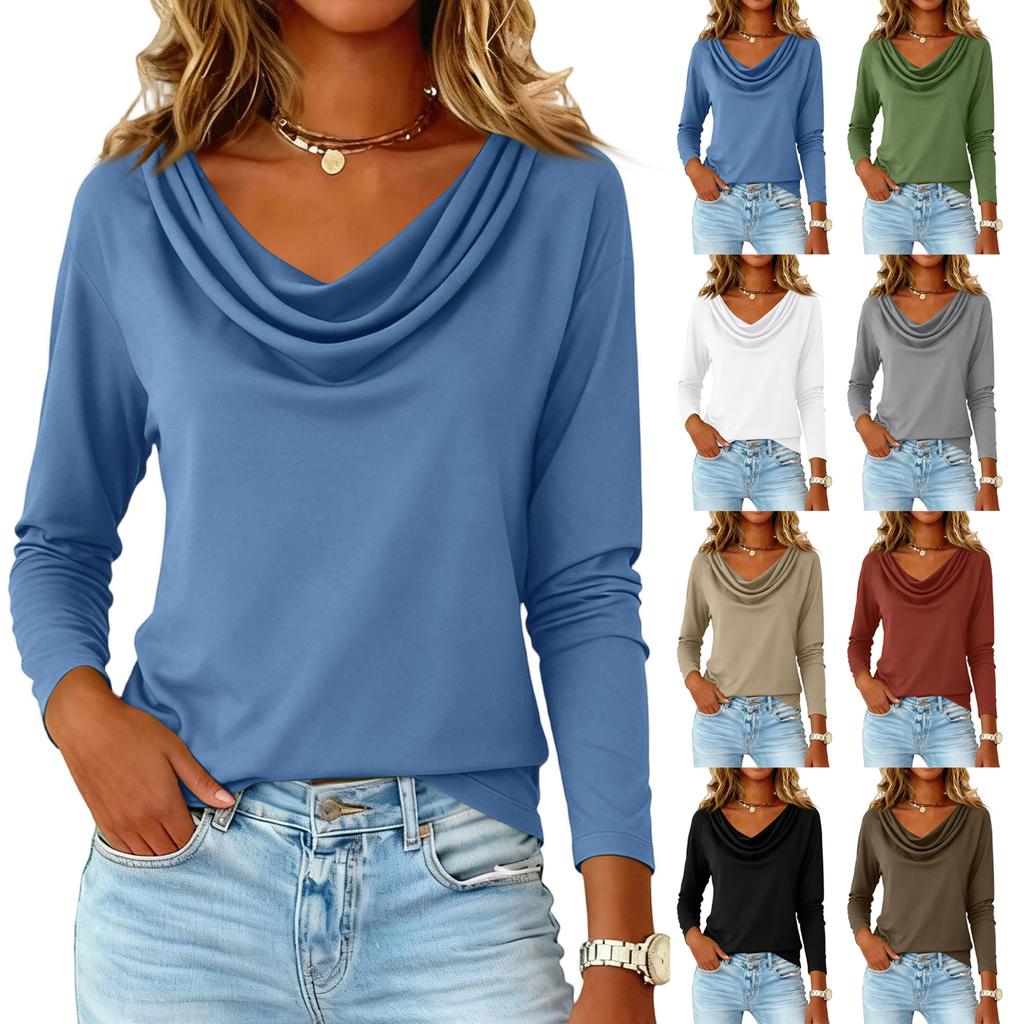 Womens Long Sleeve Shirts Tunic Tops Oversized Tshirts Loose Fit Fall Fashion Tops Clothes