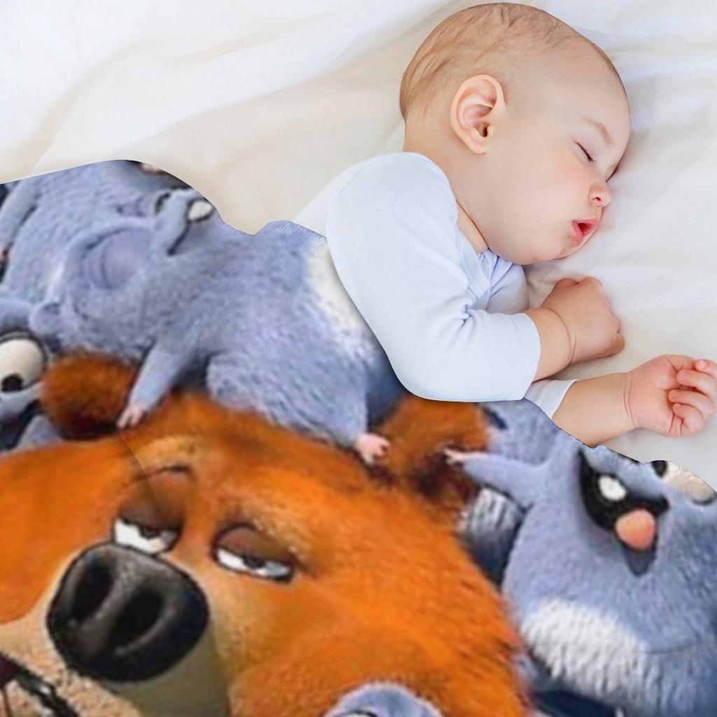 Grizzly and Lemmings Throw Blanket Ultra Soft Flannel Fleece Blanket for All Seasons