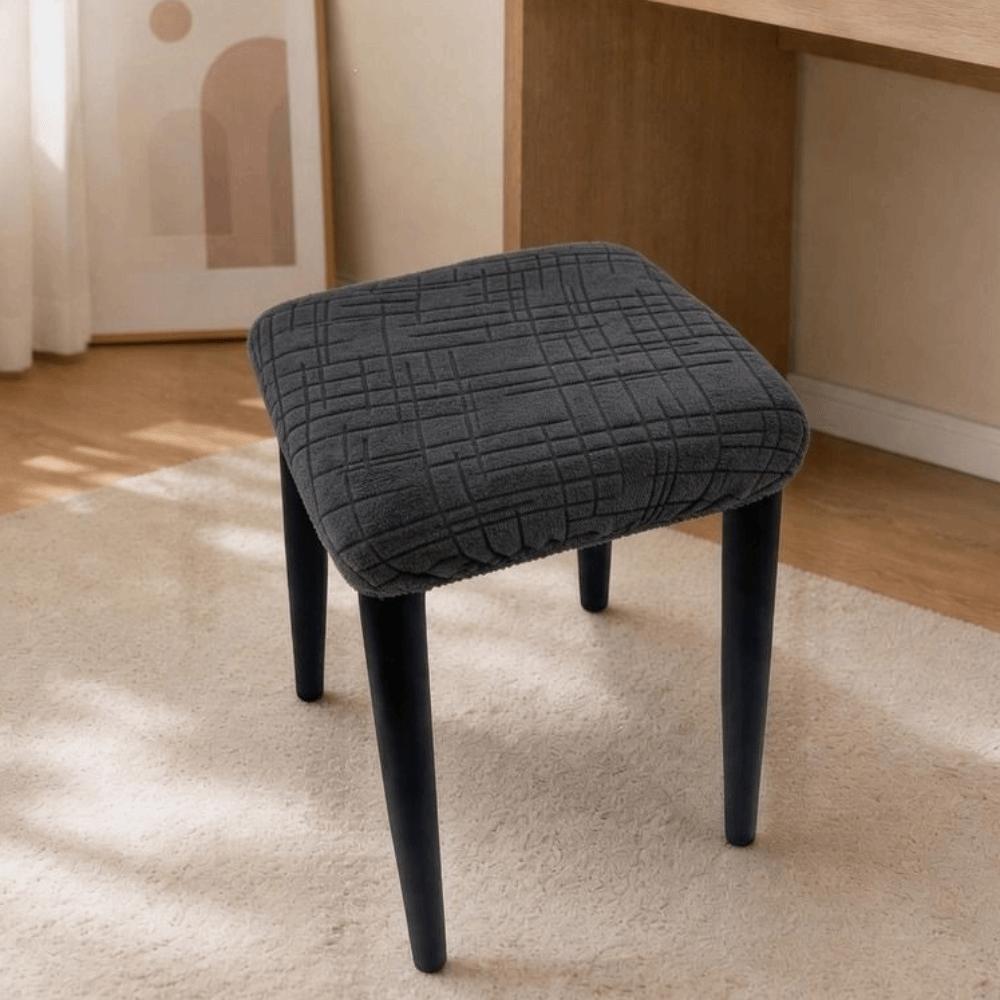 Washable Stretch Seat Covers Solid Color Stool Cover Table Chair Cover  for Square Chairs