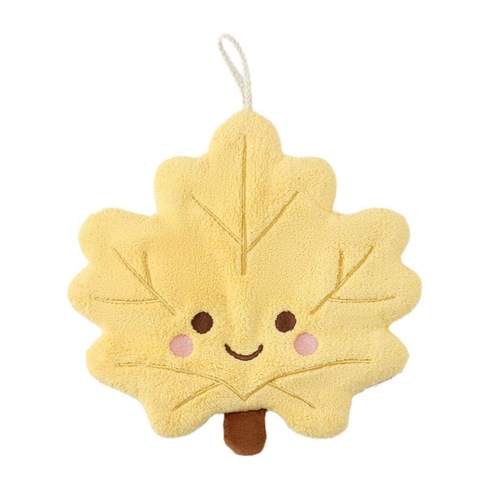 

Leaves Hand Towel Absorbent Cleaning Rag Cute Hanging Towel for Bathroom Restaurant Kitchen жёлтый