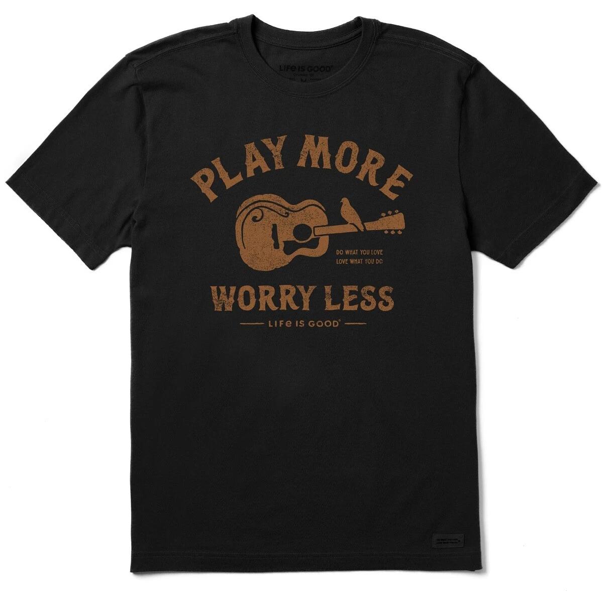 Life is Good. Men s Crafty Guitar Play More SS Crusher Tee, Jet Black XL фото