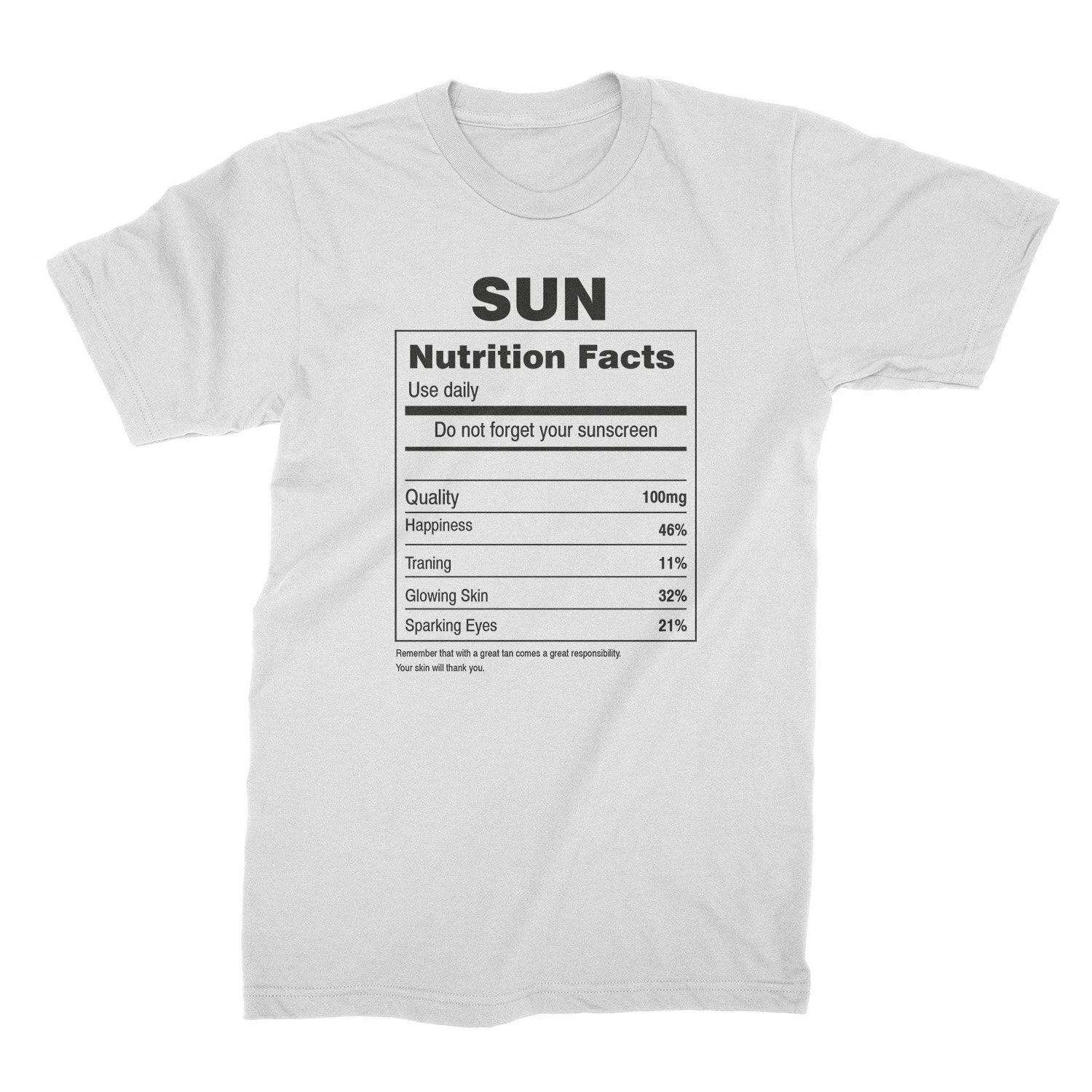 Sun Nutrition Facts Shirt Funny Beach Shirts Spring Break Shirt S