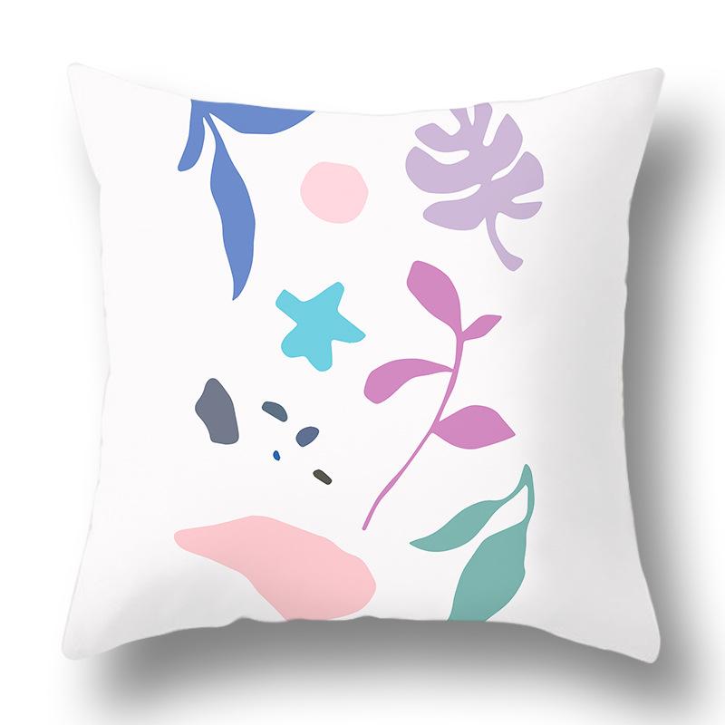 Purple Fresh Flower Pillowcase, Home Sofa, Bedside, Office, Girlish Pink Pillow Cover