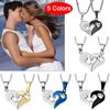 1Pair Couple Iron Chain Heart Love Necklaces Trendy Paired Suspension Pendants