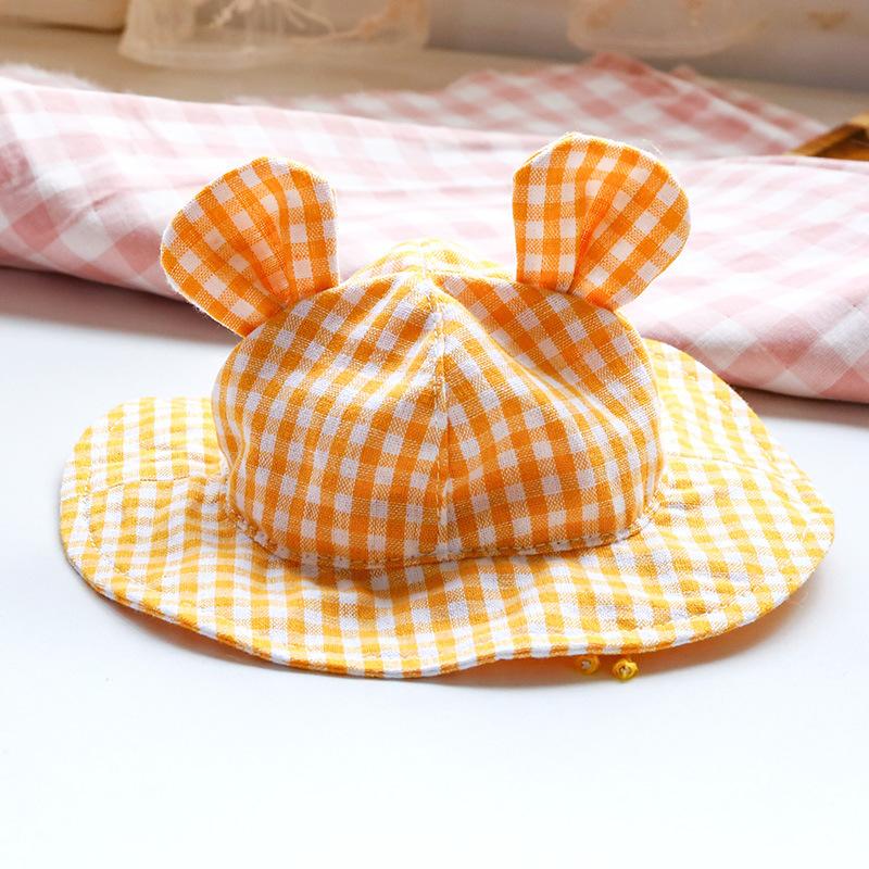 Pet Accessories Pet Hat Teddy Frise Sunshade Dog Small Ears Check Sun Cute Hat