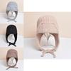 Knitted Winter Beanie Hat With Earmuffs For Women Outdoor Warmth And Windproof Protection