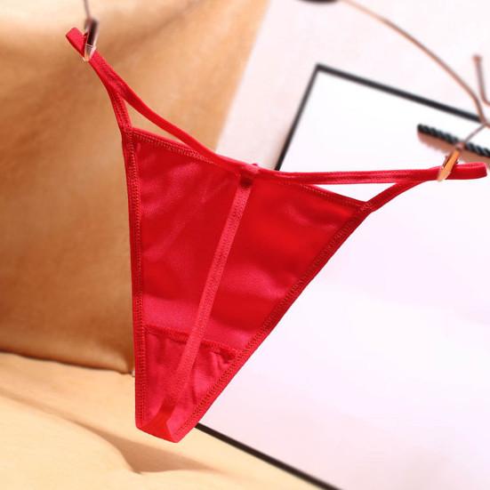 Lady G-string Pornographic Anti-septic Spaghetti Strap Elastic Comfortable Sexy Solid Color