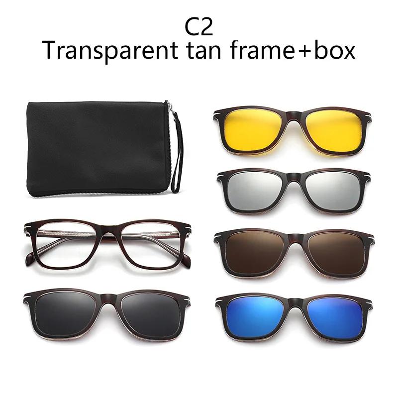 Magnetic Clip-on Sunglasses Multiple Lenses Colorful Tinted For Nearsightedness UV Protection