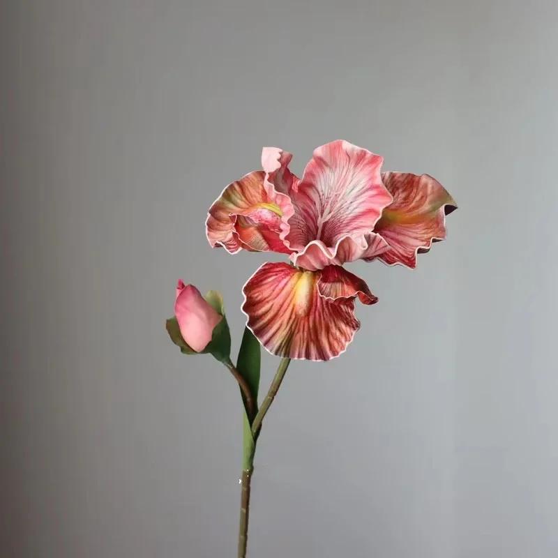 5Pcs/Lot 3D Printed Artifiical Iris Flower Wedding Decoration Floral Party Table Flower Arrangement Home Decor Fake Flowers Iris