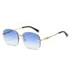 New Retro Frameless Gradient Oval Women Sunglasses  Personality Luxury High Quality Design Men Trendy Casual Glasses Uv400