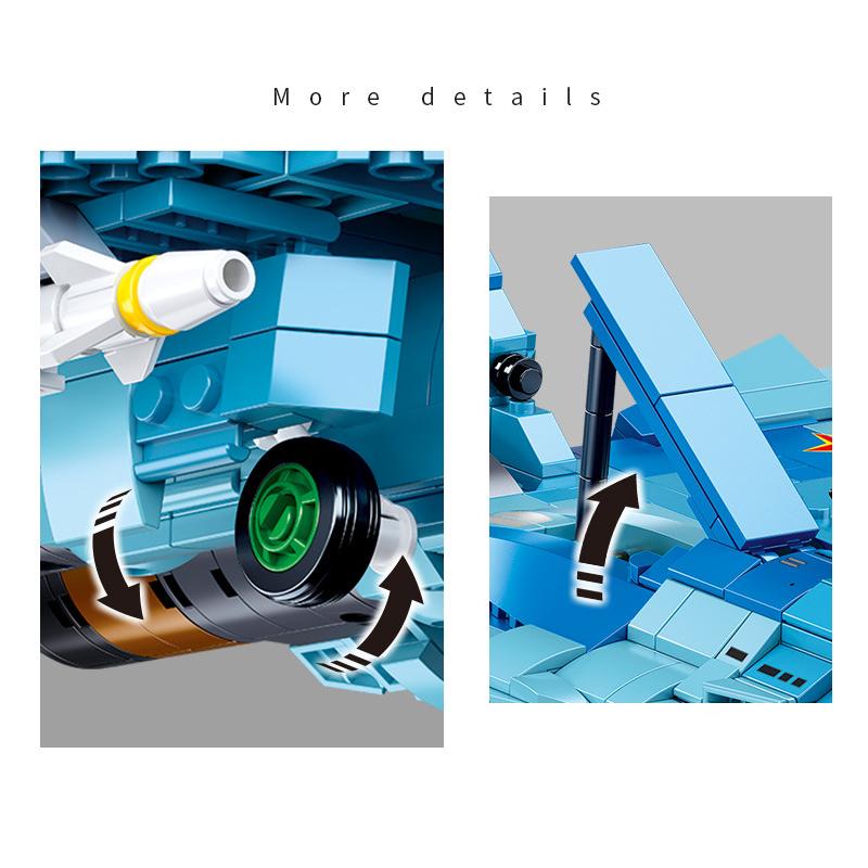 World War II Military Series 2 In 1 SU-27 Fighter SU-57 MOC Model Building Blocks Bricks Toys Christmas Gifts No Box