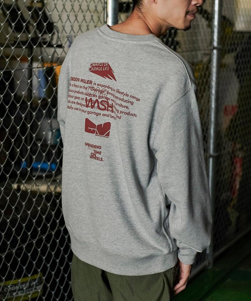 GORDON MILLER Men's Sponsor Print Sweatshirt, 12.7 oz. Crew Neck, Size M, Heather Gray, 1745171