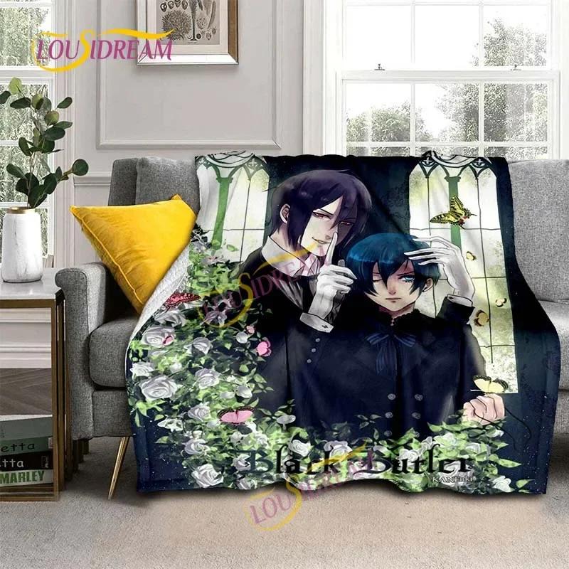 Black Butler Animation Flannel Blanket, Comfortable, Household Picnic Blanket, Suitable for All Seasons