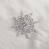 Elegant Silver Snowflake Diamond Brooch - Women's Luxury Corsage Accessory.