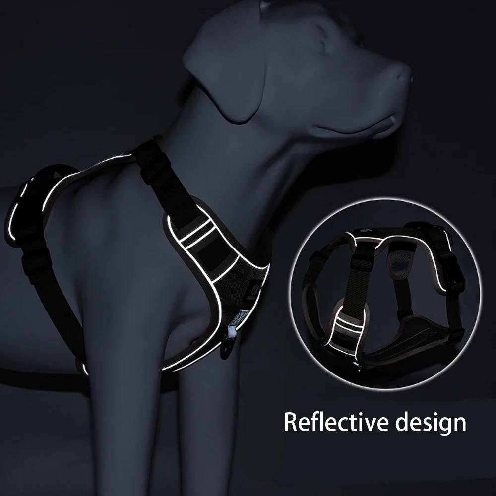 Středně velké postroje pro psy obojek Labrador Army reflexní nastavitelný postroj Oxford látková vesta pro domácí mazlíčky Tréninkový honič Procházka se psem