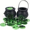 12Pcs Halloween Black Cauldron Decorative Bowls Mini Witch Pots Halloween Party Decor 2025 Haunted House Supplies Mini Witch Jar