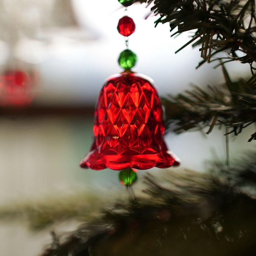 Transparente Windspiele Dekorative Hängende Weihnachtsbaumdekorationen Glocke Glasanhänger Party