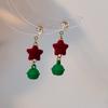 Christmas Red Bow Drop Earring For Women Exquisite Temperament Bowknot Snowflake Long Earrings Girls New Year Party Jewelry Gift