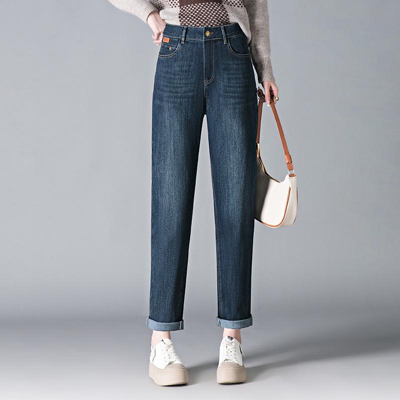 

Женские джинсы гаремы с высокой посадкой, эластичные, облегающие, свободные XL [Recommended 116-125] синий