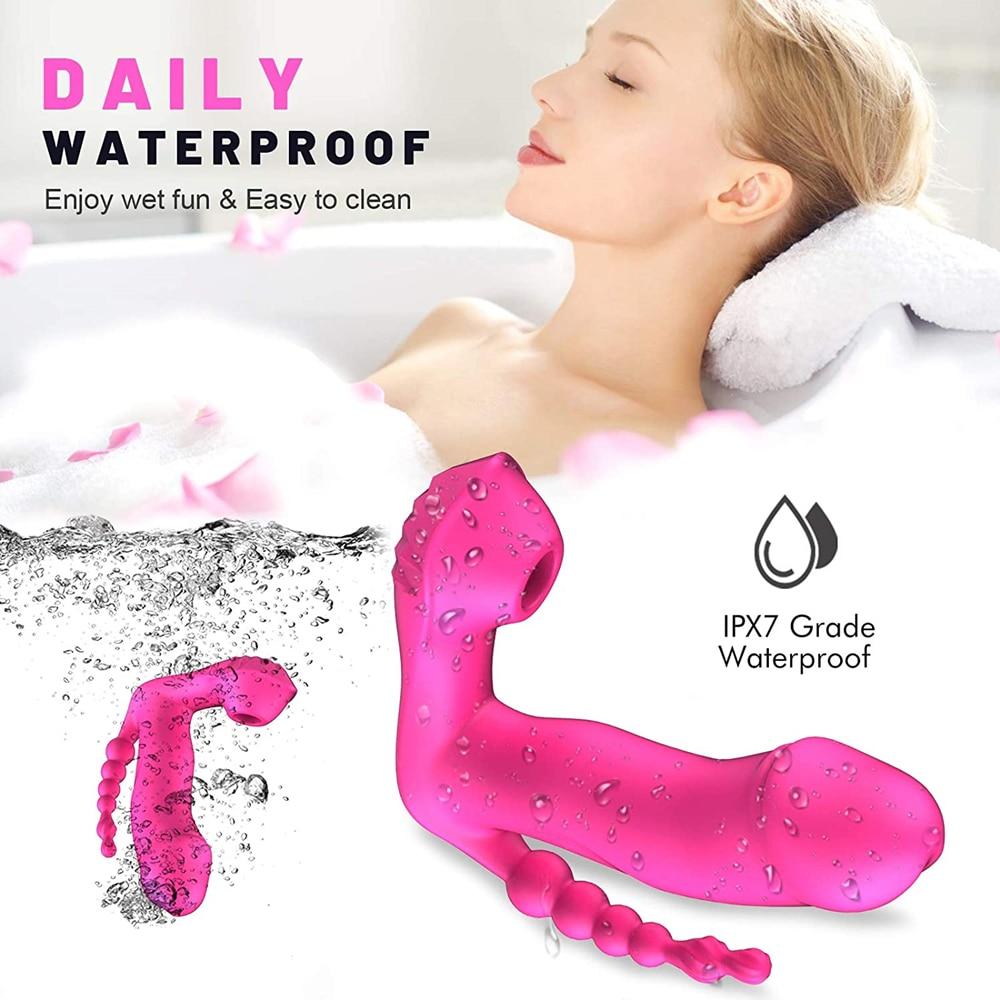 3-in-1 Sucking Vibrator Clitoral Stimulator Wearable Oral Suction Erotic Toys