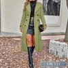 QICED Γυναικεία Vintage Casual Μονόχρωμα Εκτύπωση Φθινόπωρο Χειμώνας Μακρυμάνικα ΠΟΛΟ Λαιμόκοψη Μπουφάν & Παλτό Casual Chic