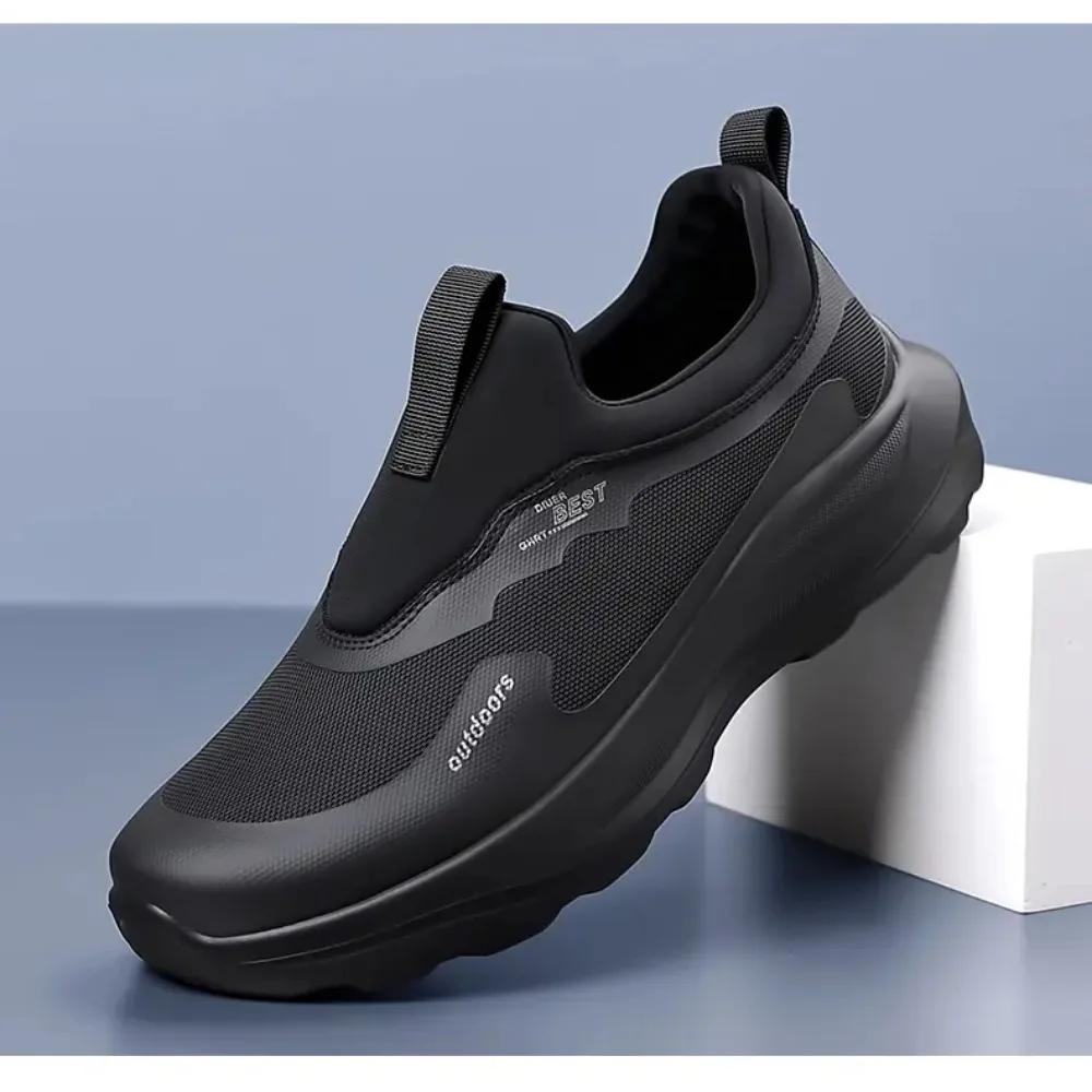 

Сетчатые летние новые дышащие спортивные мужские туфли мотоциклетные уличные модные на одну ногу ленивые туфли 38-44 44 чёрный