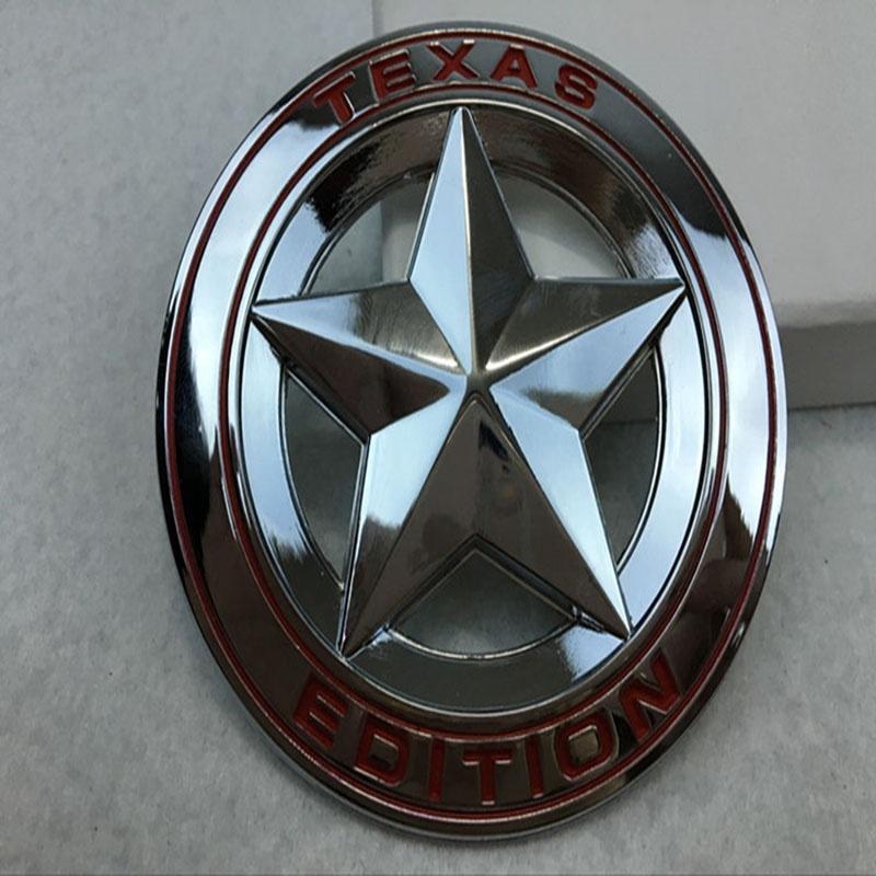 Stylové Kovové Černé Texas Edition Hvězda Vlajka Auto Znaky Odznaky Pro Jeep A Chevy