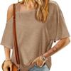 Women's Clothing European and American Cross-Border Summer New Loose Casual One-Shoulder Off-The-Shoulder Loose Short-Sleeved Women's T-Shirt