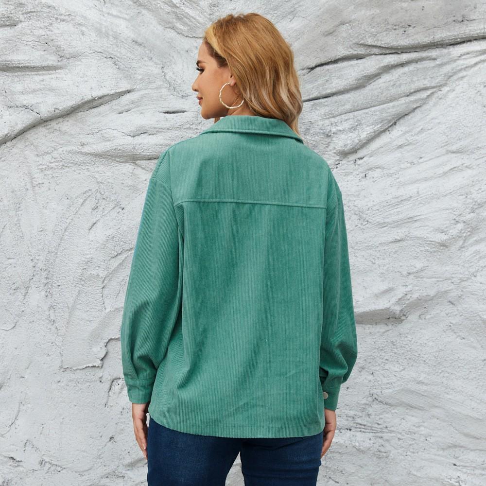 Women's Fashion Button-Down Casual Plaid Long Sleeve Jacket Top