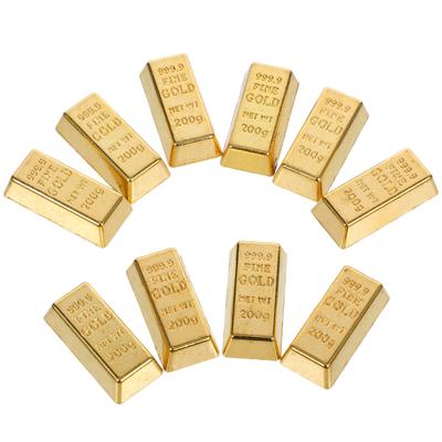 10 Pcs Mini Gold Bars Model House Accessories Miniature Layout Figurines Decorative Naments Craft Props Home