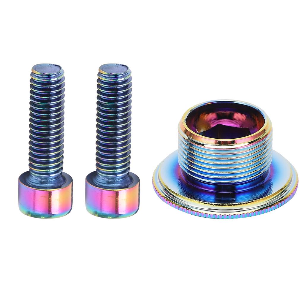KRSEC Bicycle Crank Cover Screw Aluminum Alloy M18 Crank Arm Fixing Bolt with Cover Cap