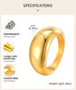 Women Dome Chunky Ring, Female Minimalist Geometric Rings, Gold Plated Smooth High Polish Jewely, Party Birthday Gift