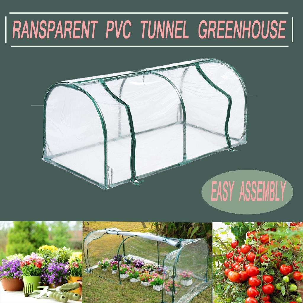 Außenpflanzenabdeckung Rahmen Abnehmbar Stahl Reißverschluss Garten Gewächshaus PVC Warm Garten Haushalt Pflanzen Gewächshausabdeckung