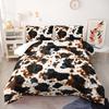 Abstract Cow Print Soft Duvet Cover Quen Sized Dimensions for Young Boys Young Girls Bedrom, Pink Cow Silhouete Beding Set,Animal Themed Warm