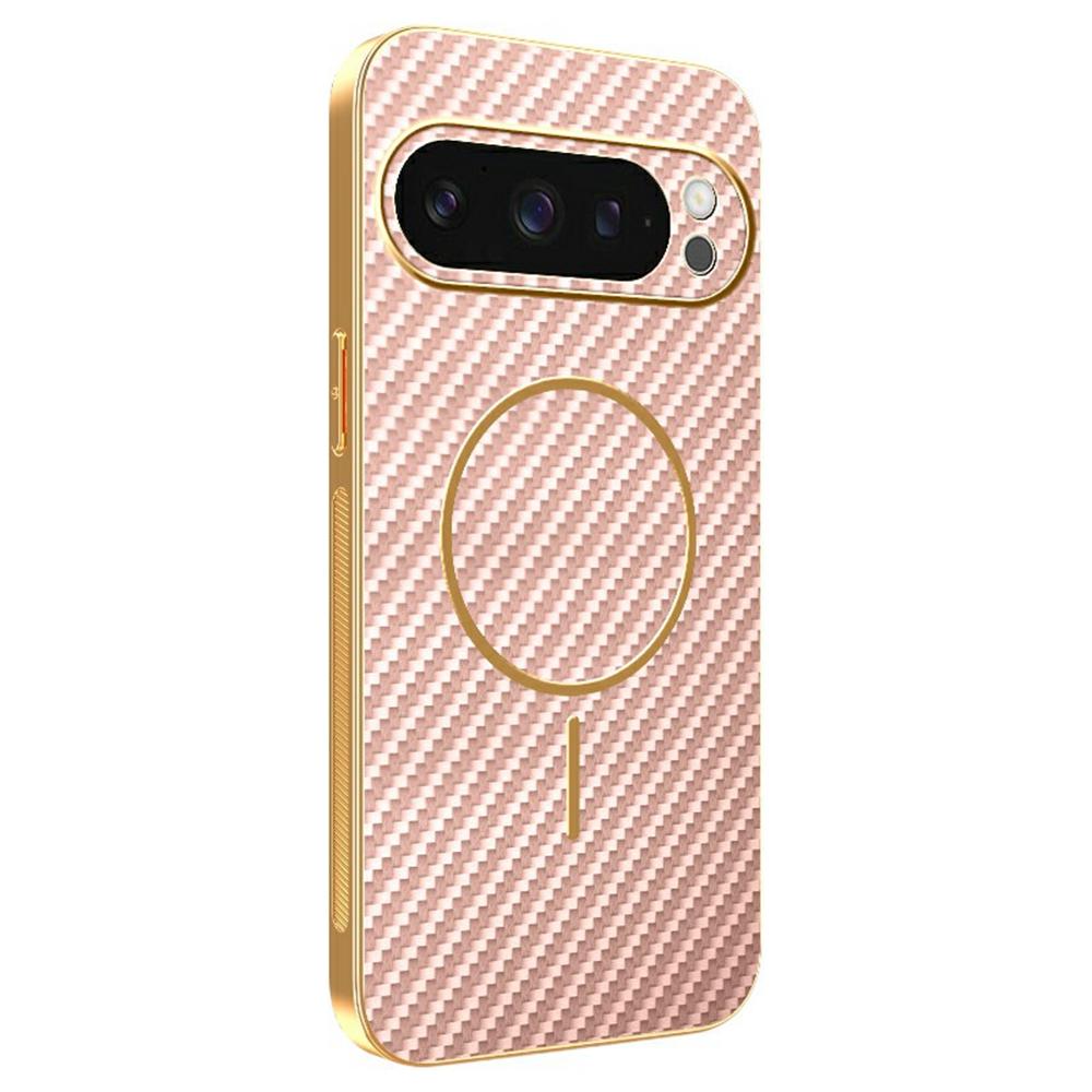 For Google Pixel 9 Pro Phone Case Carbon Fiber Textured Electroplated TPU Back Cover