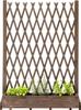 Takasho WSR-1212B Extendable Lattice Fence with Stand, 120x120cm, Brown, Wooden, Adjustable Legs, Stylish Trellis