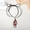 Ethnic style, personality trend, ceramic, geometric colorful fish, long pendant, necklace, premium versatile autumn and winter models