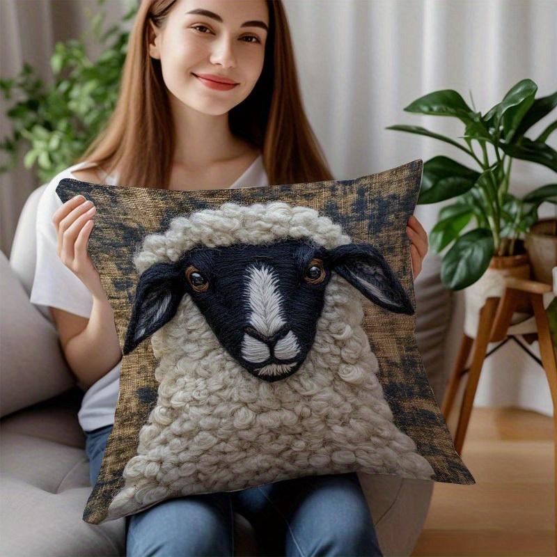 1/4pcs Sheep Patterned Pillowcases Sofa cushion cover home bedroom room decoration