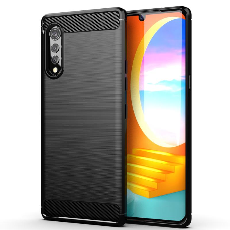 For LG Velvet Case for LG G9 ThinQ Luxury Carbon Fiber Cover Original Soft Plain Silicone Case For LG Velvet LM-G910EMW G900N