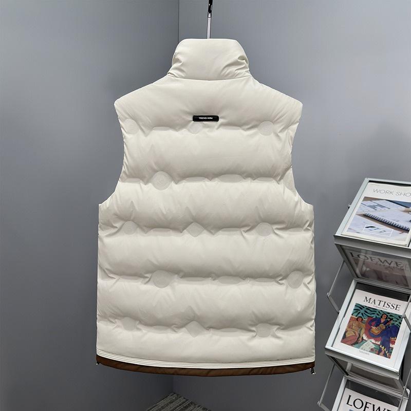 Men's Stand Collar Vest Solid Color Sleeveless Jacket Autumn Winter Casual Waistcoat Bodywarmer Plus Size Outdoor Wear